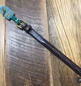 Tory Leather Tory 3/4" Fancy-Stitch Raised Leather Belt Havana