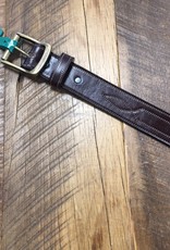 Tory Leather Tory 1 1/2" Repeated Stitch Leather Belt Havana
