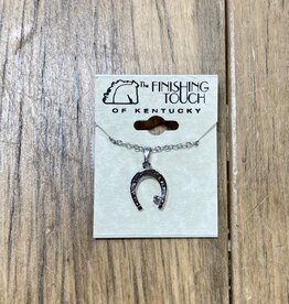 The Finishing Touch Of Kentucky Silver Horseshoe with Crystal Neclace