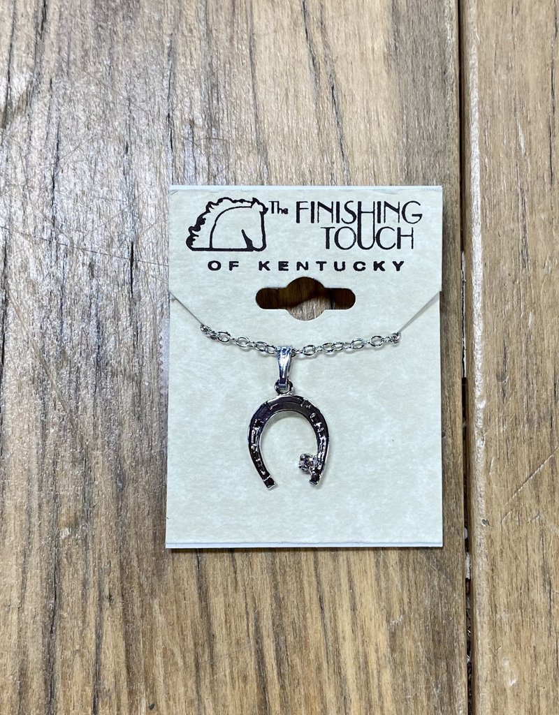 The Finishing Touch Of Kentucky Silver Horseshoe with Crystal Neclace