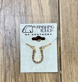 The Finishing Touch Of Kentucky Gold Horseshoe with Crystals Necklace