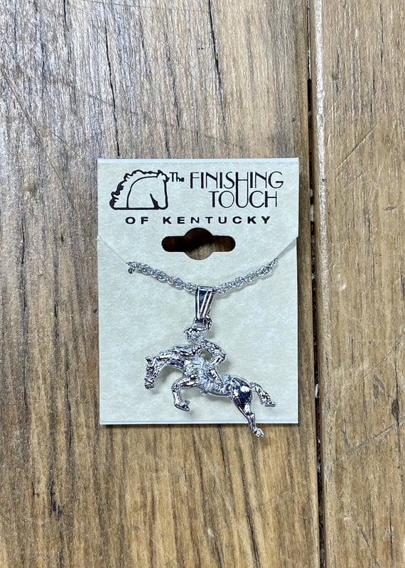 The Finishing Touch Of Kentucky Silver Jumper with Rider Necklace