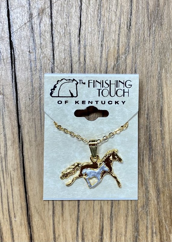 The Finishing Touch Of Kentucky Mare and Foal Two-Tone Necklace