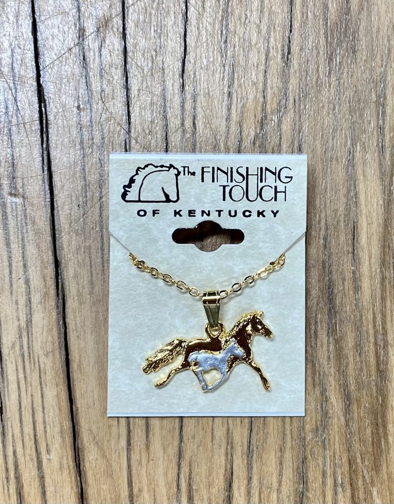 The Finishing Touch Of Kentucky Mare and Foal Two-Tone Necklace