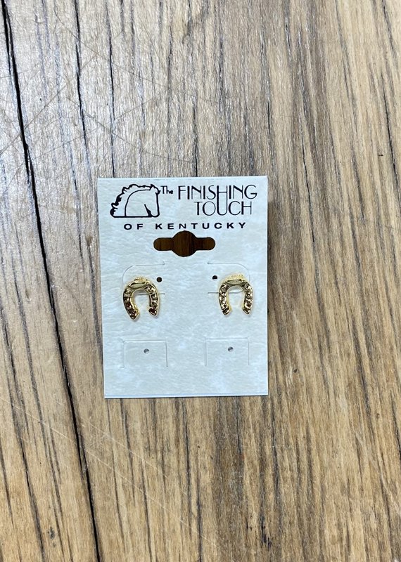 The Finishing Touch Of Kentucky Dainty Gold Horseshoe Earrings