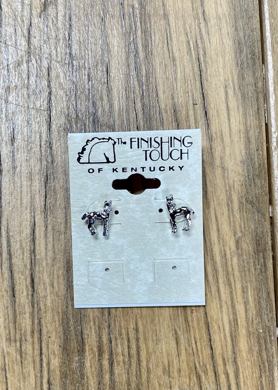 The Finishing Touch Of Kentucky Foal with Turned Head Silver Earrings