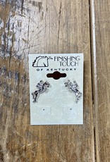 The Finishing Touch Of Kentucky Jumping Horses Silver Earrings