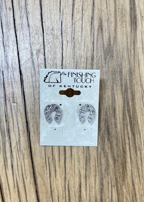 The Finishing Touch Of Kentucky Silver Horseshoe Crystal Earrings