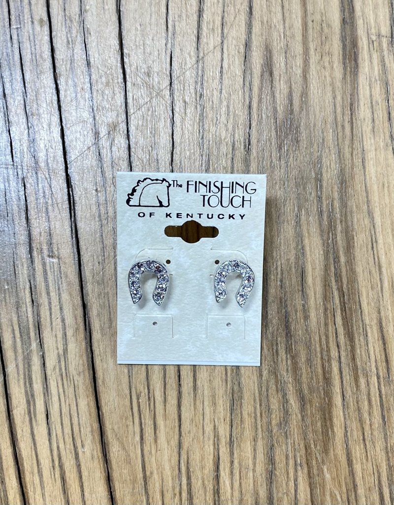 The Finishing Touch Of Kentucky Silver Horseshoe Crystal Earrings