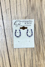 The Finishing Touch Of Kentucky Sapphire/Crystal Horseshoe Earrings