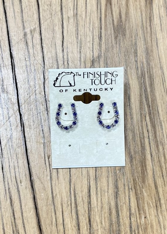 The Finishing Touch Of Kentucky Sapphire/Crystal Horseshoe Earrings