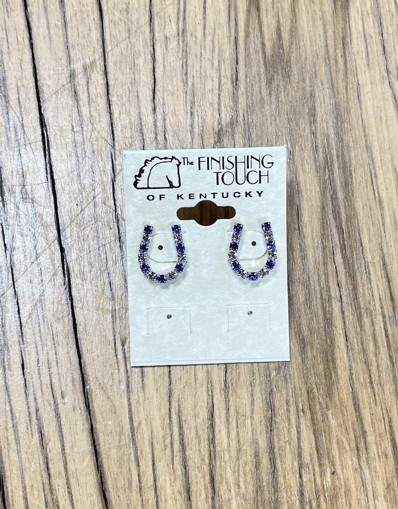The Finishing Touch Of Kentucky Sapphire/Crystal Horseshoe Earrings