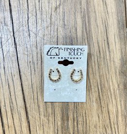 The Finishing Touch Of Kentucky Gold Horseshoe with Rhinestones Earrings