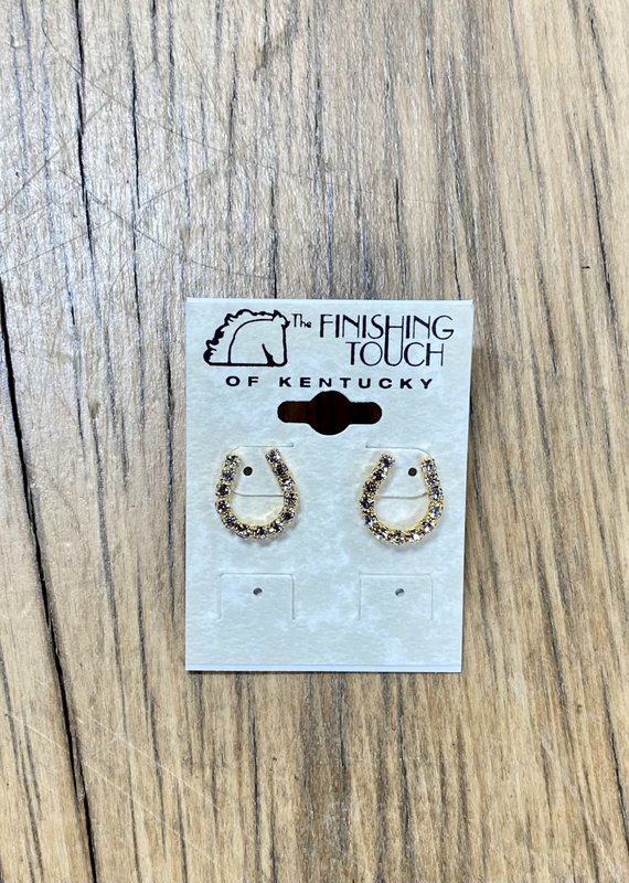 The Finishing Touch Of Kentucky Gold Horseshoe with Rhinestones Earrings