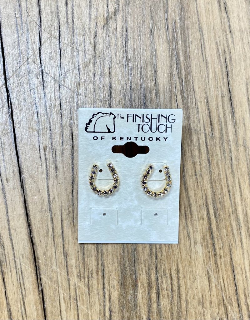 The Finishing Touch Of Kentucky Gold Horseshoe with Rhinestones Earrings