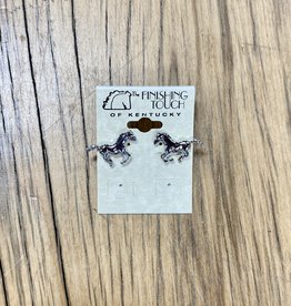 The Finishing Touch Of Kentucky Silver Running Horses Earrings