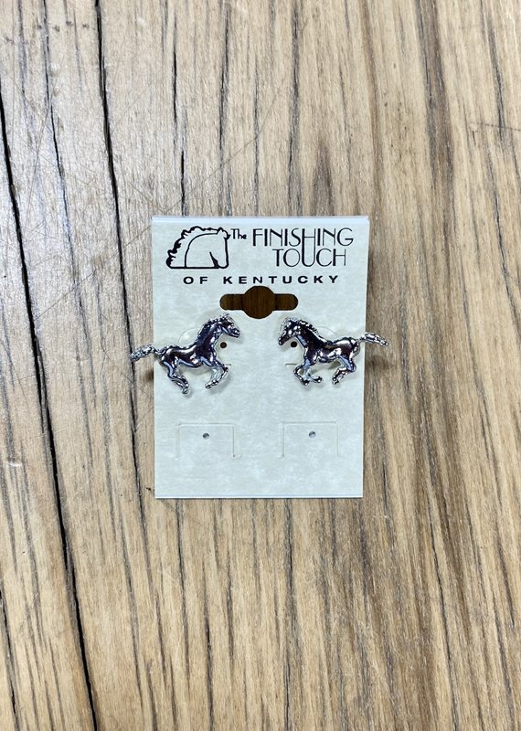 The Finishing Touch Of Kentucky Silver Running Horses Earrings