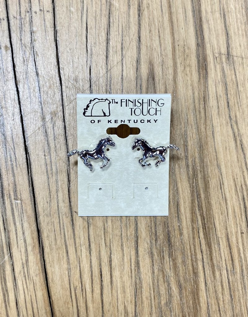 The Finishing Touch Of Kentucky Silver Running Horses Earrings