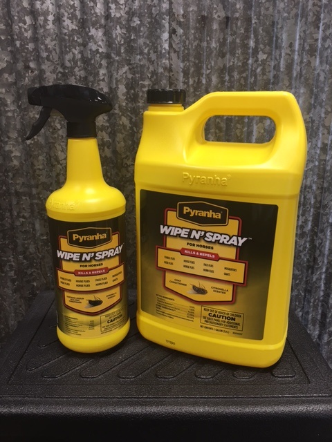 Pyranha Wipe N' Spray - Spray Anti-mouches Pour Chevaux - 32 Oz - Neuf