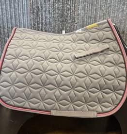 Roma Roma Close Contact Star Quilted Saddle Pad Grey/Pink/Black Full