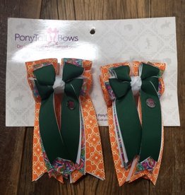 PonyTail Bows PonyTail Bows Green and Orange