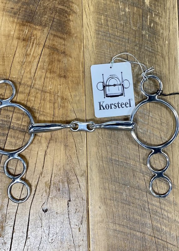 Korsteel Korsteel Stainless Steel French Link 3-Ring Dutch Gag 5.75"