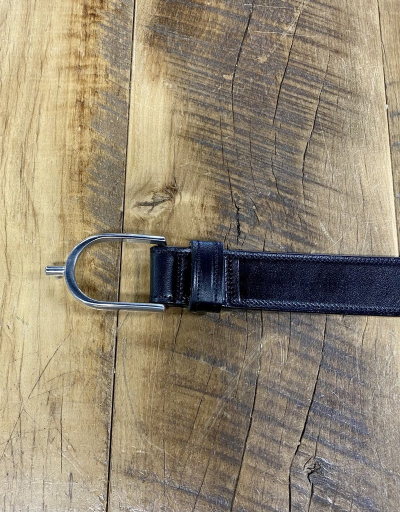 Tory Leather Tory 1 1/4" Silver Spur Belt Black