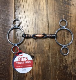 Shires Shires Two Ring Sweet Iron Gag With Raised Ribs 5"
