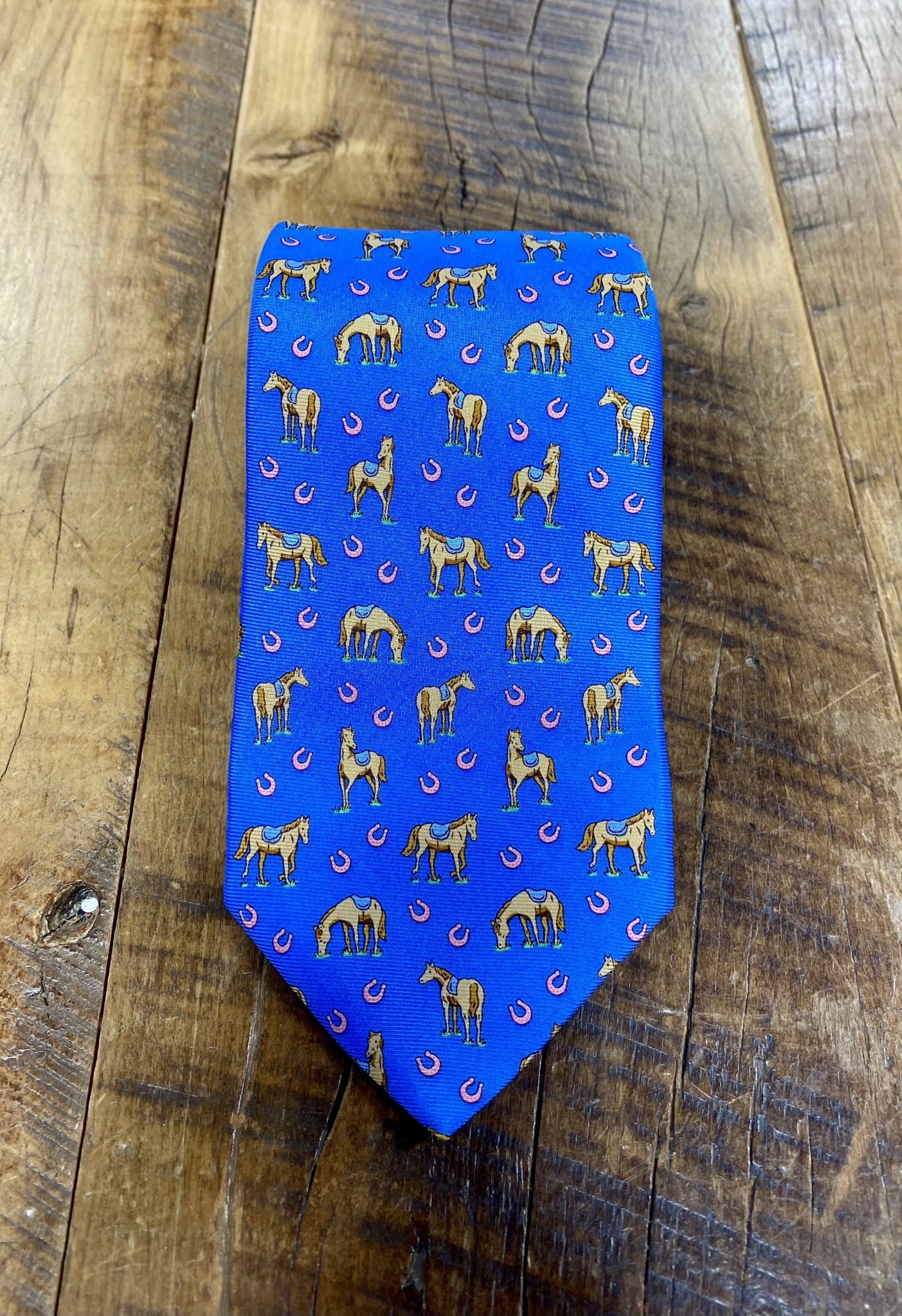 Bird Dog Bay Horsin' Around Tie Blue Franklin Saddlery