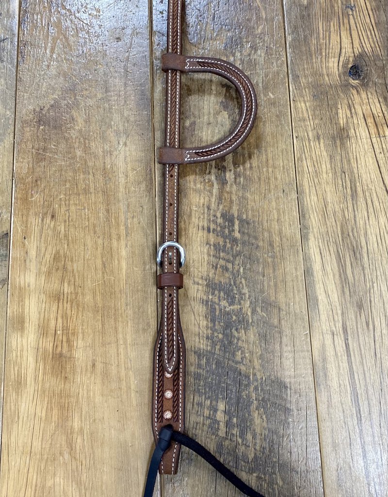 Martin  Saddlery Martin Saddlery Copper Parachute Dot Headstall with Slip Ear