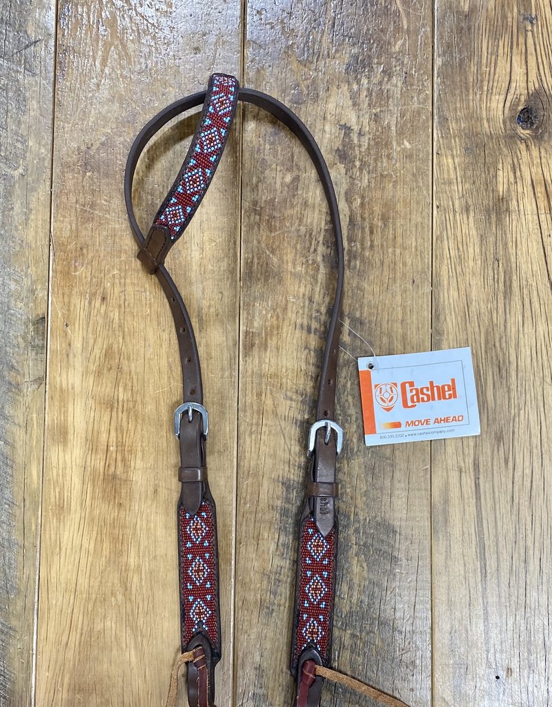 Cashel Cashel Beaded Turquoise and Rust Headstall with Browband