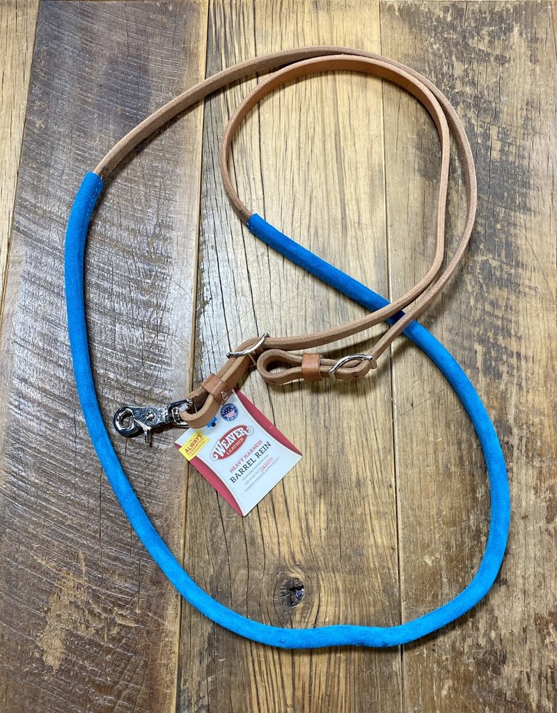 Weaver Leather Weaver Suede Covered Barrel Reins Turquoise