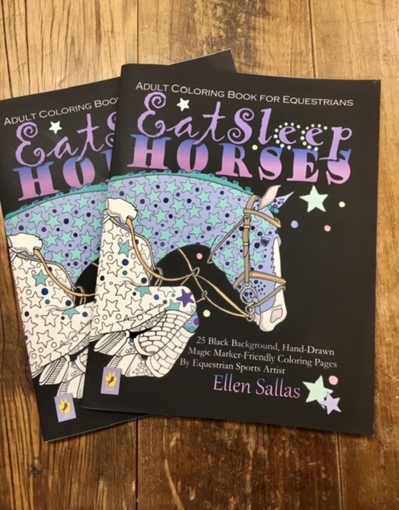 Eat Sleep Horses Adult Coloring Book