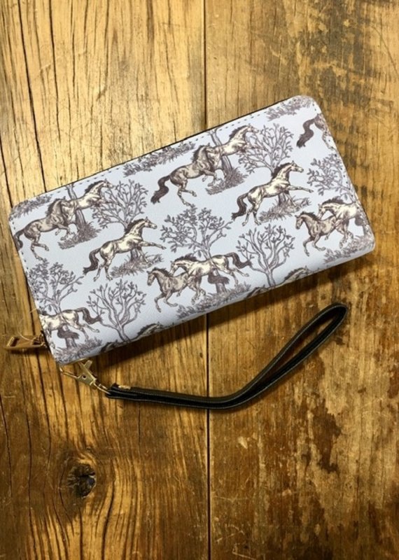 Blue Toile Clutch Wallet