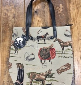 AWST AWST International Equestrian Tapestry Pattern Tote Bag With Snaffle Bit