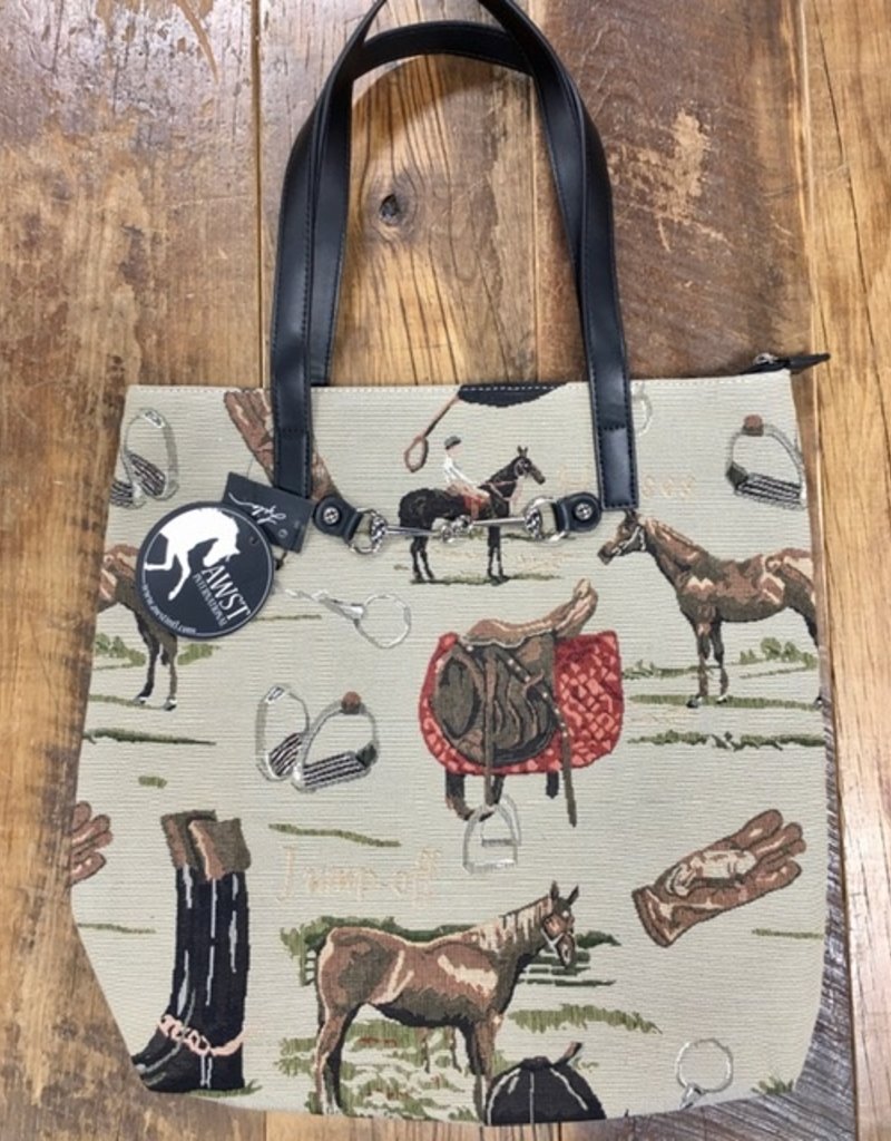 AWST AWST International Equestrian Tapestry Pattern Tote Bag With Snaffle Bit
