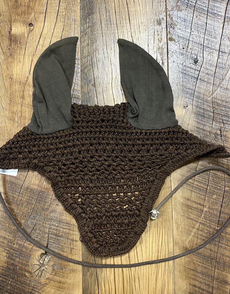 Horse Crochet Fly Bonnet Brown