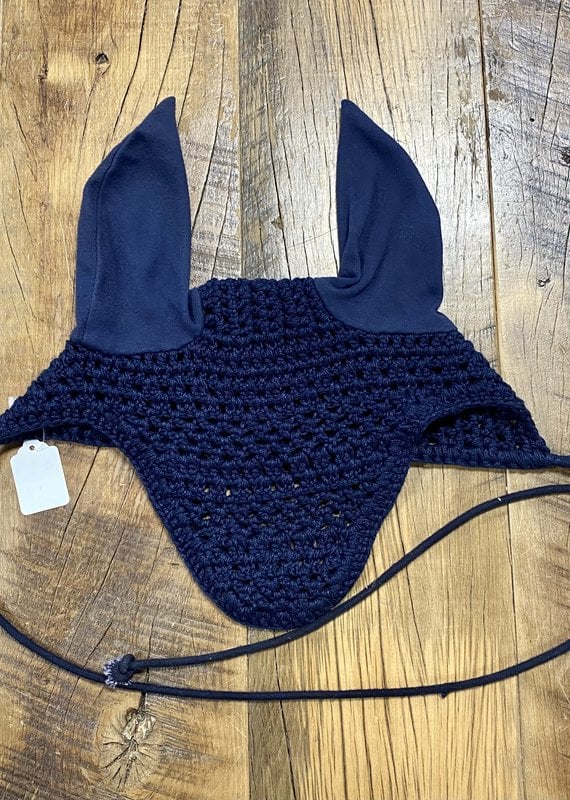 Pony Crochet Fly Bonnet Navy