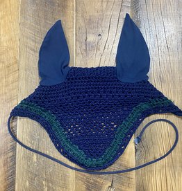 Horse Crochet Fly Bonnet Navy/Green