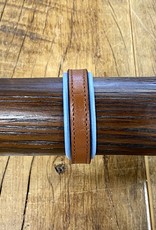 Horse Fare Croc Leather Padded Bracelet Oakbark/Blue