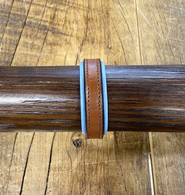 Horse Fare Croc Leather Padded Bracelet Oakbark/Blue