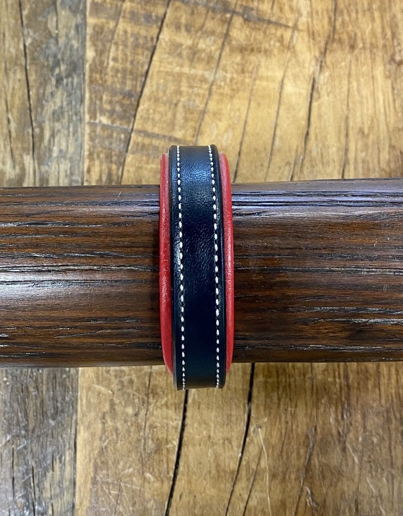 Horse Fare Classic Leather Padded Bracelet Black/Red