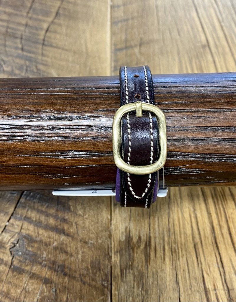 Horse Fare Classic Leather Padded Bracelet Dark Brown/Purple