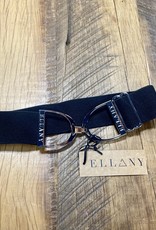 Ellany Equestrian Ellany 2" Silver Stirrup Elastic Belt Black