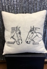 Ox Bow Decor Mr. and Mrs. Ed Equestrian Pillow Warm White Linen