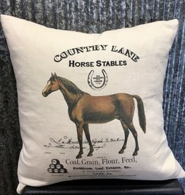 Ox Bow Decor Country Lane Horse Stables Pillow Natural Linen