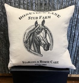 Ox Bow Decor Honeydew Lane Horse Stables Equestrian Pillow