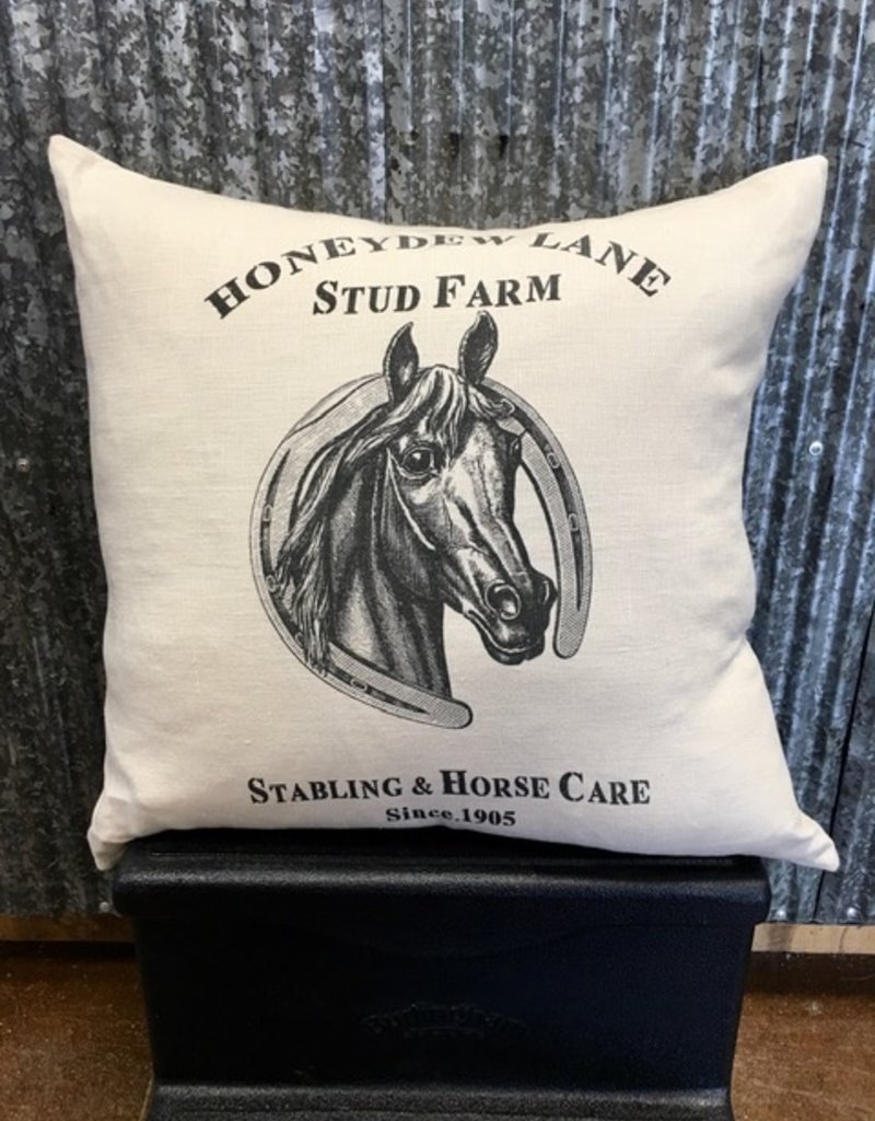 Ox Bow Decor Honeydew Lane Horse Stables Equestrian Pillow