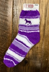 G.T Reid Fuzzy Purple Adult Horse Socks