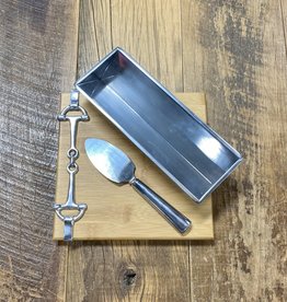 Arthur Court Equestrian Bamboo Cheese Set